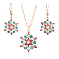 Shangjie OEM joyas Christmas Fashion Women Jewelry Sets Colorful Zircon Necklace&Earrings Set for Party Snowflake Jewelry Sets